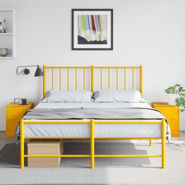 Gossi noptiere, 2 buc., galben mustar, 34,5x39x44 cm, otel
