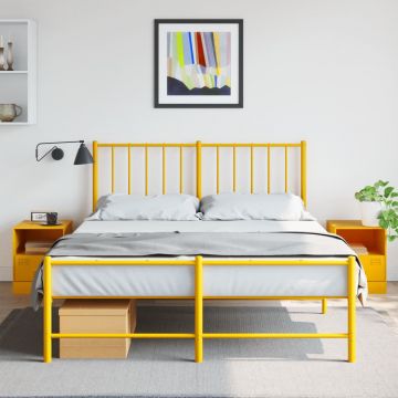 Gossi noptiere, 2 buc., galben mustar, 34,5x39x44 cm, otel