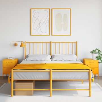 Gossi noptiere, 2 buc., galben mustar, 36x39x50,5 cm, otel
