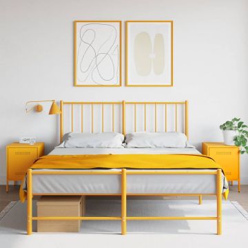 Gossi noptiere, 2 buc., galben mustar, 36x39x50,5 cm, otel