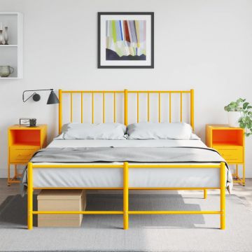 Gossi noptiere, 2 buc., galben mustar, 36x39x60,5 cm, otel