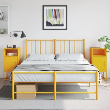 Gossi noptiere, 2 buc., galben mustar, 36x39x78 cm, otel
