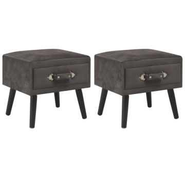 Gossi noptiere, 2 buc., gri, 40 x 35 x 40 cm, catifea