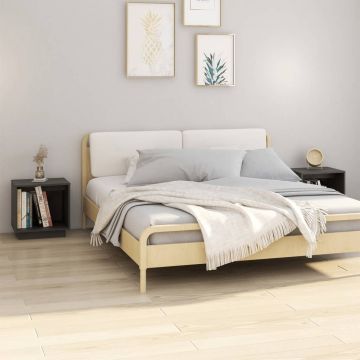 Gossi noptiere, 2 buc., gri, 40x30x40 cm, lemn masiv de pin