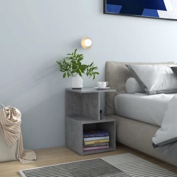 Gossi noptiere, 2 buc., gri beton, 35x35x55 cm, pal