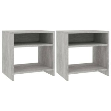 Gossi noptiere, 2 buc., gri beton, 40 x 30 x 40  cm, pal