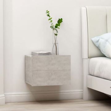 Gossi noptiere, 2 buc., gri beton, 40x30x30 cm, lemn prelucrat
