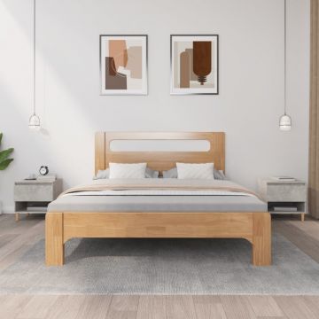 Gossi noptiere, 2 buc., gri beton, 50x46x50 cm, lemn prelucrat