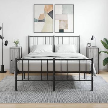 Gossi noptiere, 2 buc., gri sonoma, 32x42x80 cm, lemn compozit