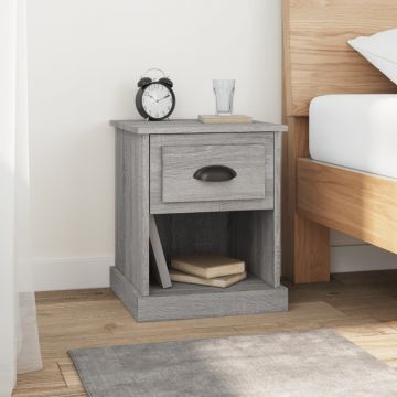 Gossi noptiere, 2 buc., gri sonoma, 39x39x47,5 cm, lemn prelucrat