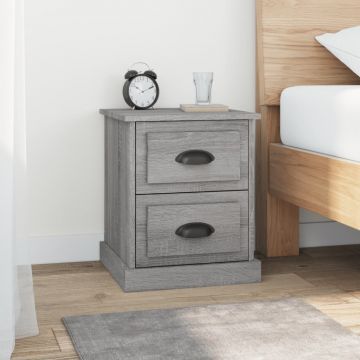 Gossi noptiere, 2 buc., gri sonoma, 39x39x47,5 cm, lemn prelucrat