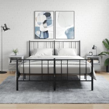 Gossi noptiere, 2 buc., gri sonoma, 40x35x50 cm, lemn compozit
