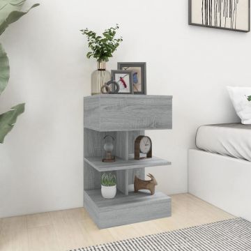 Gossi noptiere, 2 buc., gri sonoma, 40x35x65 cm, lemn prelucrat