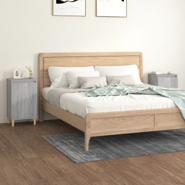 Gossi noptiere, 2 buc., gri sonoma, 40x35x70 cm, lemn prelucrat