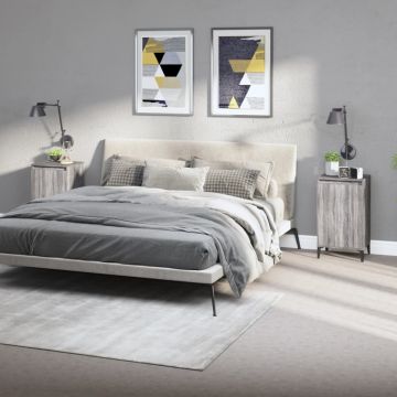 Gossi noptiere, 2 buc., gri sonoma, 40x35x70 cm, lemn prelucrat