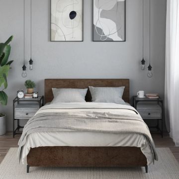 Gossi noptiere, 2 buc., gri sonoma, 40x40x55 cm, lemn prelucrat