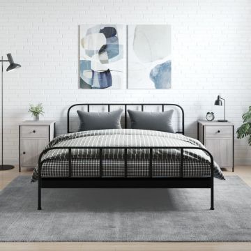 Gossi noptiere, 2 buc., gri sonoma, 40x42x60 cm, lemn prelucrat