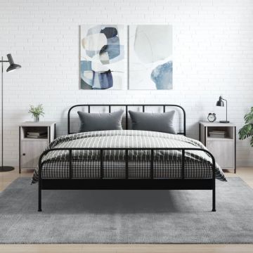 Gossi noptiere, 2 buc., gri sonoma, 40x42x60 cm, lemn prelucrat