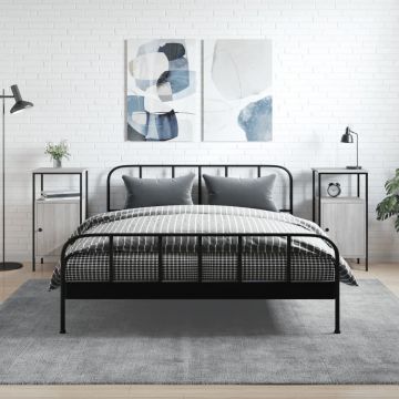 Gossi noptiere, 2 buc., gri sonoma, 41x31x80 cm, lemn compozit