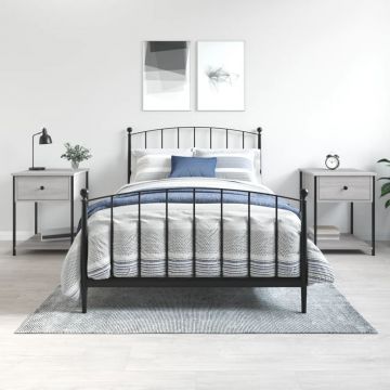 Gossi noptiere, 2 buc., gri sonoma, 44x45x58 cm, lemn prelucrat