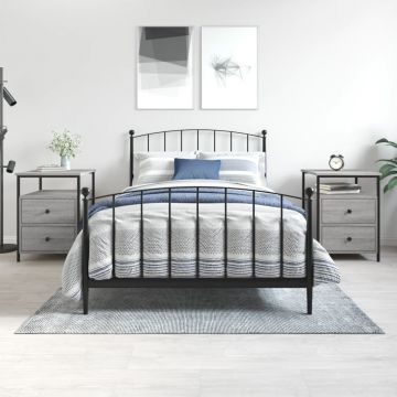 Gossi noptiere, 2 buc., gri sonoma, 44x45x60 cm, lemn compozit
