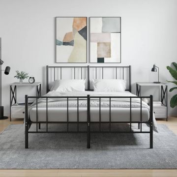 Gossi noptiere, 2 buc., gri sonoma, 50x41x65 cm, lemn compozit