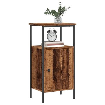 Gossi noptiere, 2 buc, lemn invechit, 41x31x80 cm, lemn prelucrat