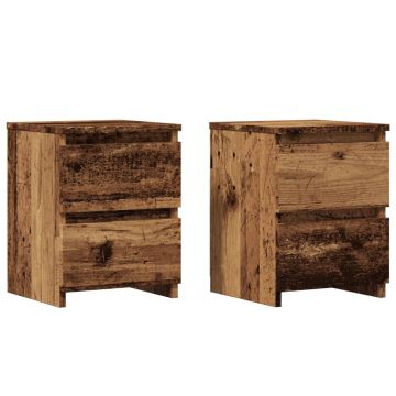 Gossi noptiere, 2 buc., lemn vechi, 30x30x40 cm, lemn prelucrat