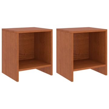 Gossi noptiere, 2 buc., maro miere, 35 x 30 x 40 cm, lemn masiv pin