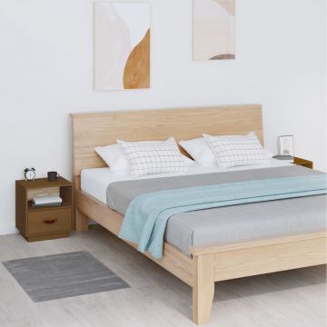 Gossi noptiere, 2 buc., maro miere, 40x34x45 cm, lemn masiv de pin