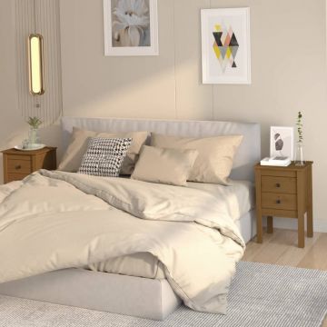Gossi noptiere, 2 buc, maro miere, 40x35x61,5 cm, lemn masiv de pin