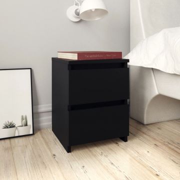 Gossi noptiere, 2 buc., negru, 30 x 30 x 40 cm, pal