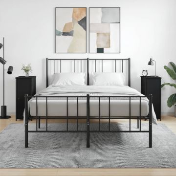 Gossi noptiere, 2 buc., negru, 32x42x80 cm, lemn compozit