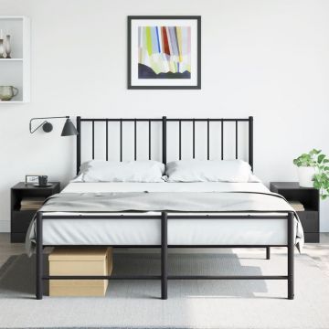 Gossi noptiere, 2 buc., negru, 34,5x39x44 cm, otel
