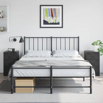 Gossi noptiere, 2 buc., negru, 34,5x39x62 cm, otel
