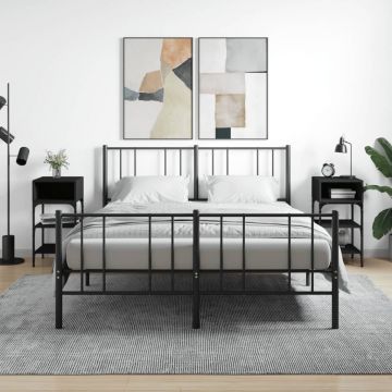 Gossi noptiere, 2 buc., negru, 35x34,5x70 cm, lemn compozit
