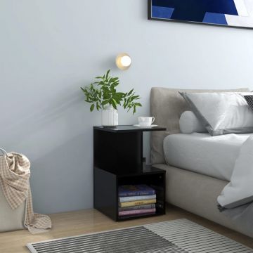 Gossi noptiere, 2 buc., negru, 35x35x55 cm, pal