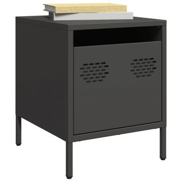 Gossi noptiere, 2 buc., negru, 35x39x43,5 cm, otel