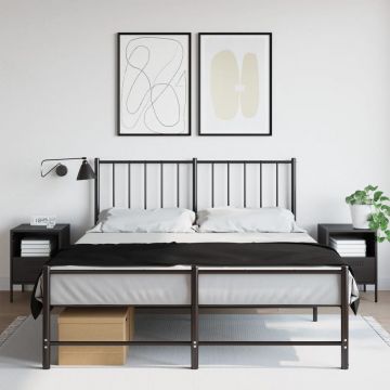 Gossi noptiere, 2 buc., negru, 36x39x50,5 cm, otel laminat la rece