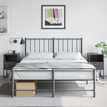 Gossi noptiere, 2 buc., negru, 36x39x60,5 cm, otel