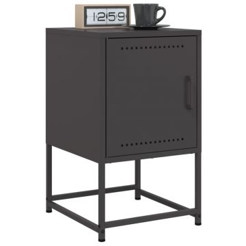Gossi noptiere, 2 buc., negru, 36x39x60,5 cm, otel