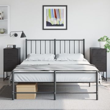 Gossi noptiere, 2 buc., negru, 36x39x78 cm, otel
