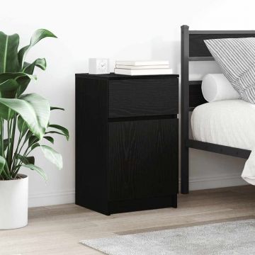 Gossi noptiere, 2 buc., negru, 39x35x65 cm, lemn prelucrat