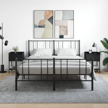 Gossi noptiere, 2 buc., negru, 40,5x31x60 cm, lemn compozit