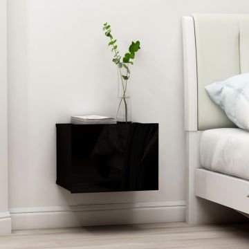 Gossi noptiere, 2 buc., negru, 40x30x30 cm, lemn prelucrat