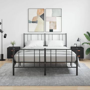 Gossi noptiere, 2 buc., negru, 40x35x47,5 cm, lemn compozit