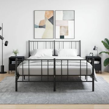 Gossi noptiere, 2 buc., negru, 40x35x47,5 cm, lemn compozit