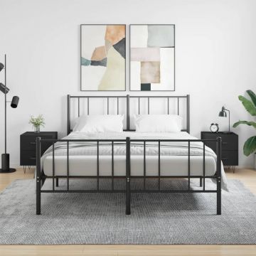 Gossi noptiere, 2 buc., negru, 40x35x47,5 cm, lemn compozit