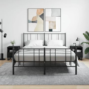 Gossi noptiere, 2 buc., negru, 40x35x47,5 cm, lemn compozit