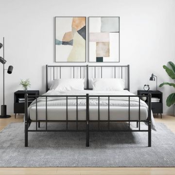 Gossi noptiere, 2 buc., negru, 40x35x47,5 cm, lemn compozit